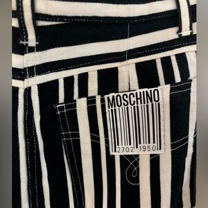 MOSCHINO 90s Barcode Denim Mini Skirt